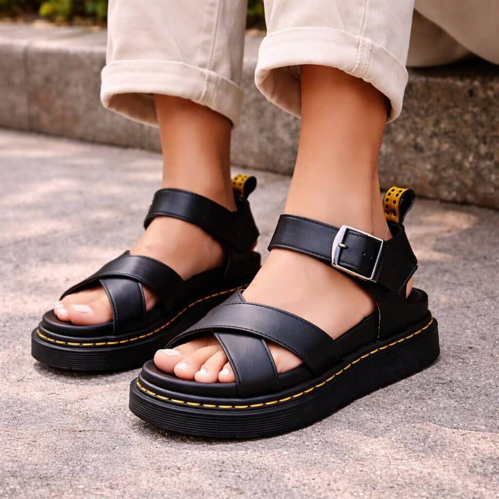 Samantha | Women's Orthopaedic Platform Sandals with Buckle Strap