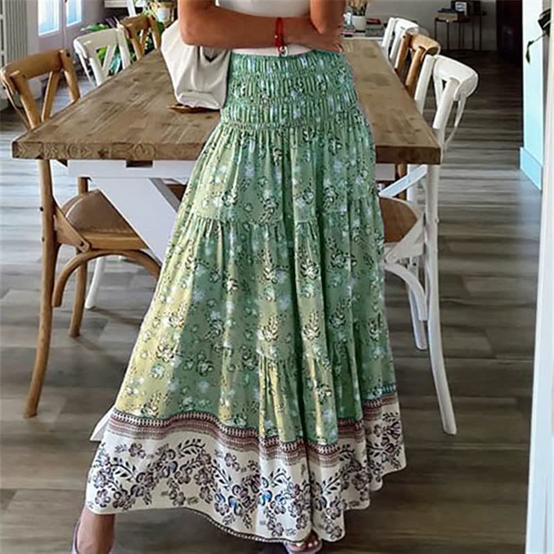 Serena | Women's Smocked Tiered Floral Skirt with Waist