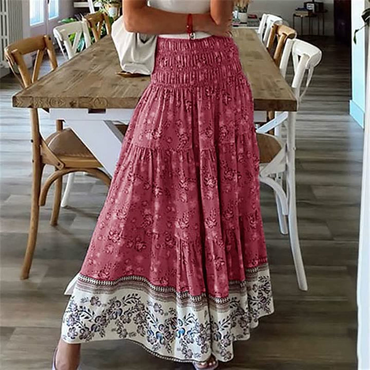 Serena | Women's Smocked Tiered Floral Skirt with Waist