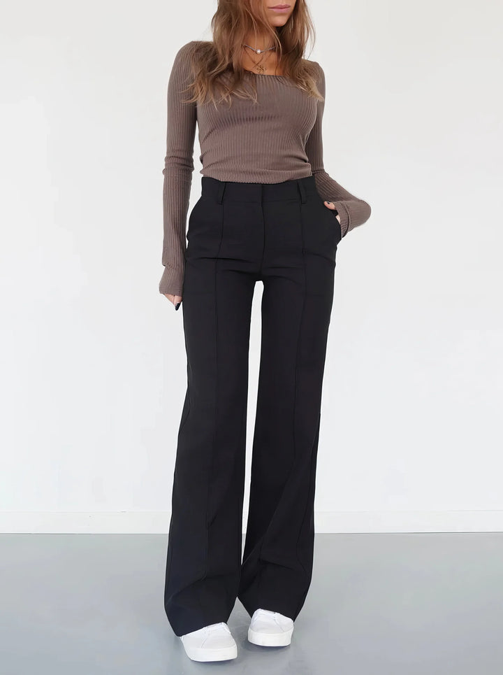 Shirley | Women's High Waist Wide Leg Trouser with Straight Cut
