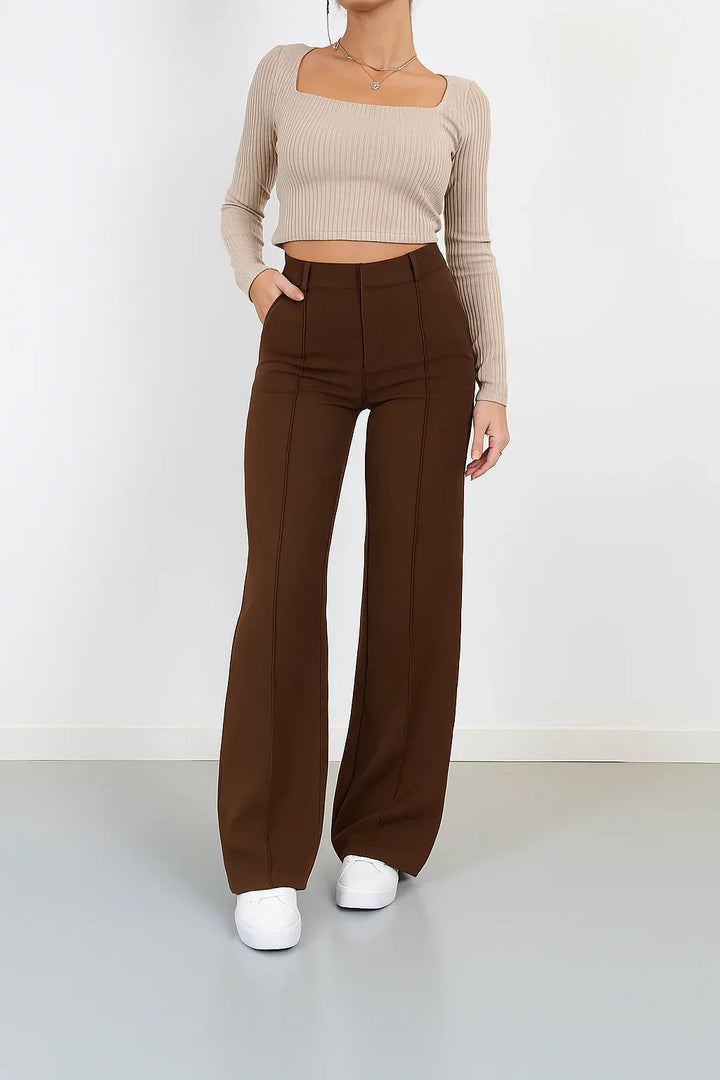 Shirley | Women's High Waist Wide Leg Trouser with Straight Cut