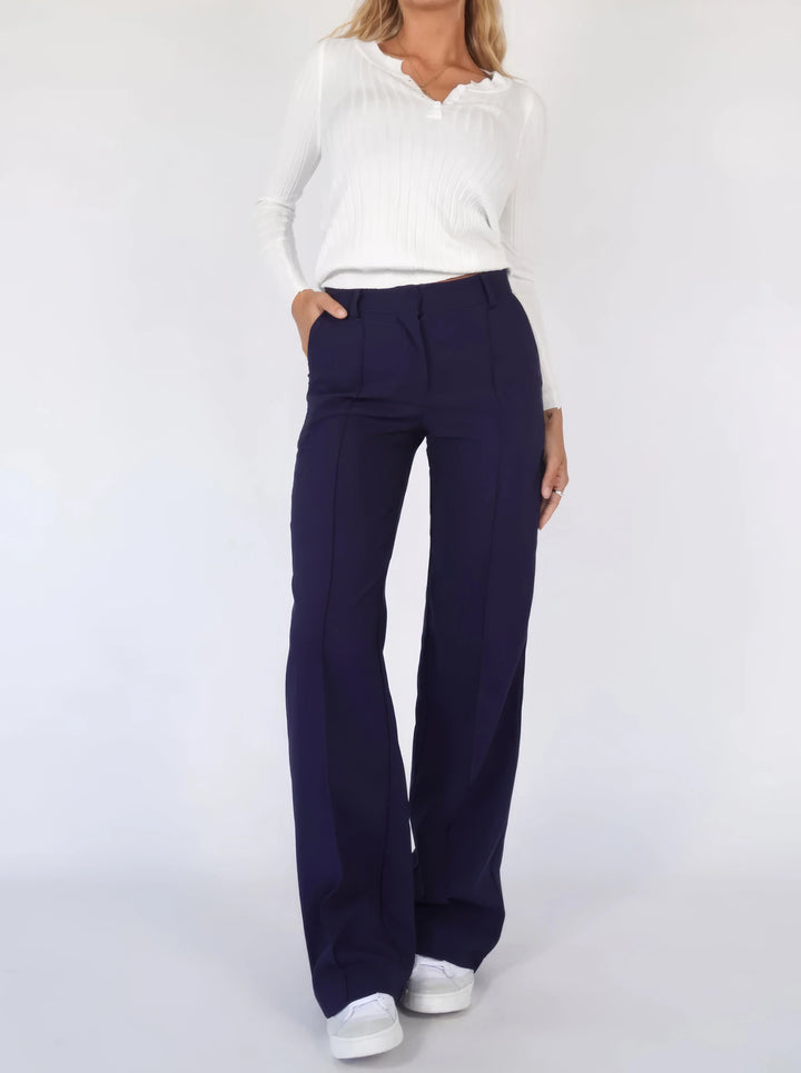 Shirley | Women's High Waist Wide Leg Trouser with Straight Cut