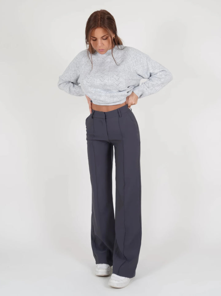 Shirley | Women's High Waist Wide Leg Trouser with Straight Cut