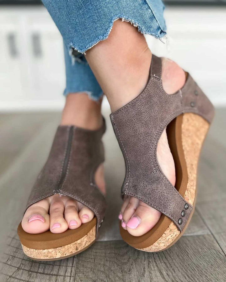 Shirley | Women's Open Toe Wedge Platform Sandals with Ankle Strap