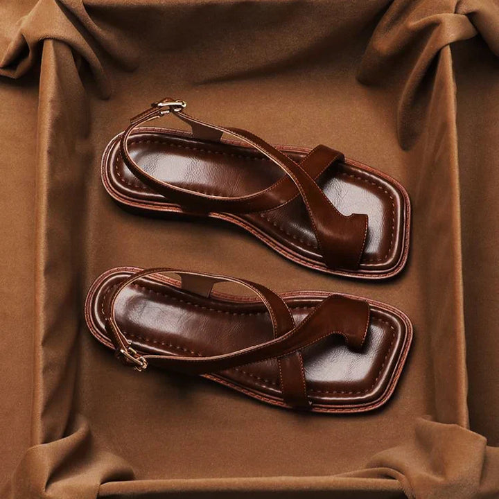 Sienna | Women's Buckle Strap Block Heel Sandals with Ankle