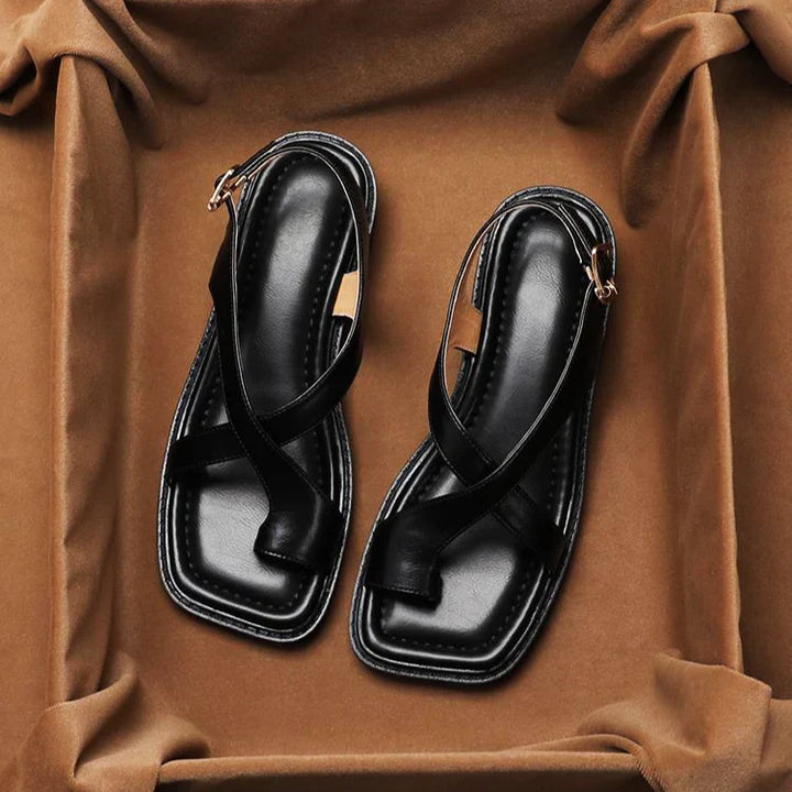 Sienna | Women's Buckle Strap Block Heel Sandals with Ankle