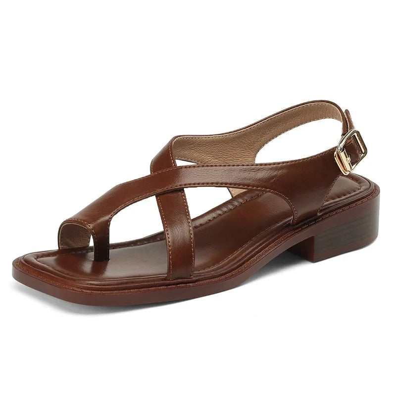 Sienna | Women's Buckle Strap Block Heel Sandals with Ankle
