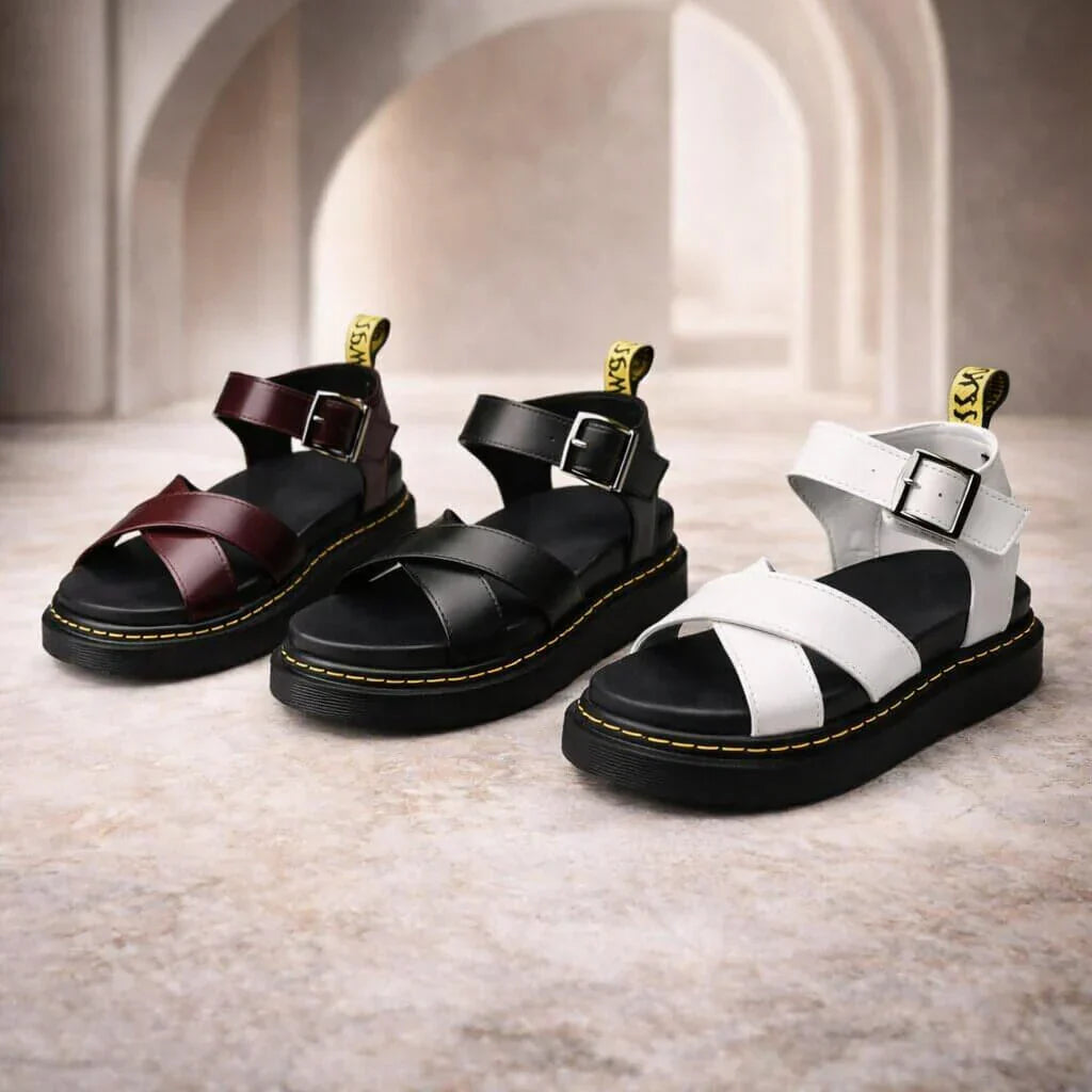 Skye | Women's Platform Sandals with Ankle Strap and Buckle