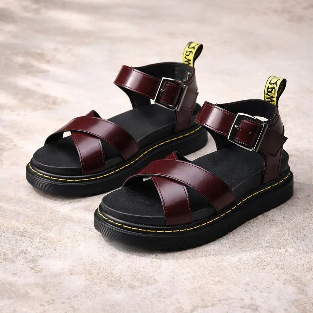 Skye | Women's Platform Sandals with Ankle Strap and Buckle