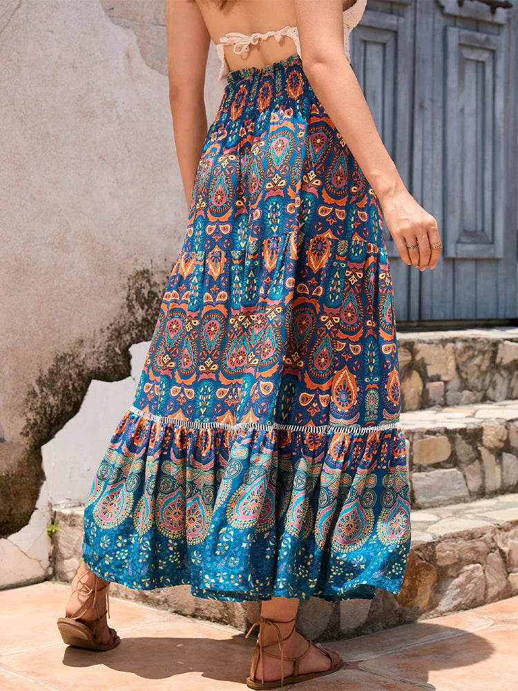 Sophia | Women's Bohemian Patchwork Skirt with Elasticated Waist