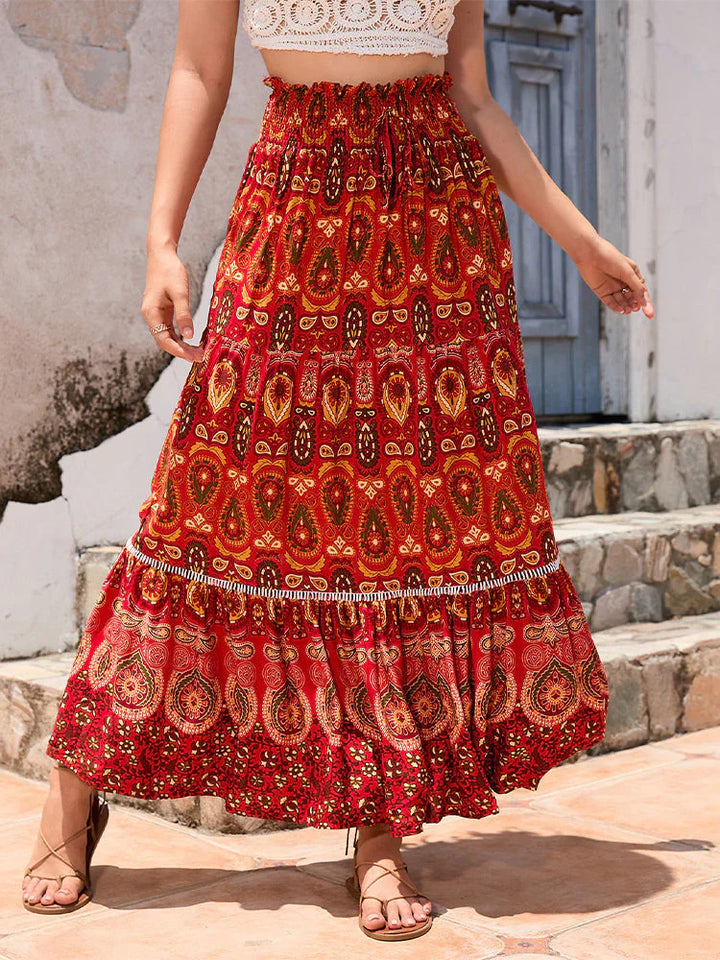 Sophia | Women's Bohemian Patchwork Skirt with Elasticated Waist