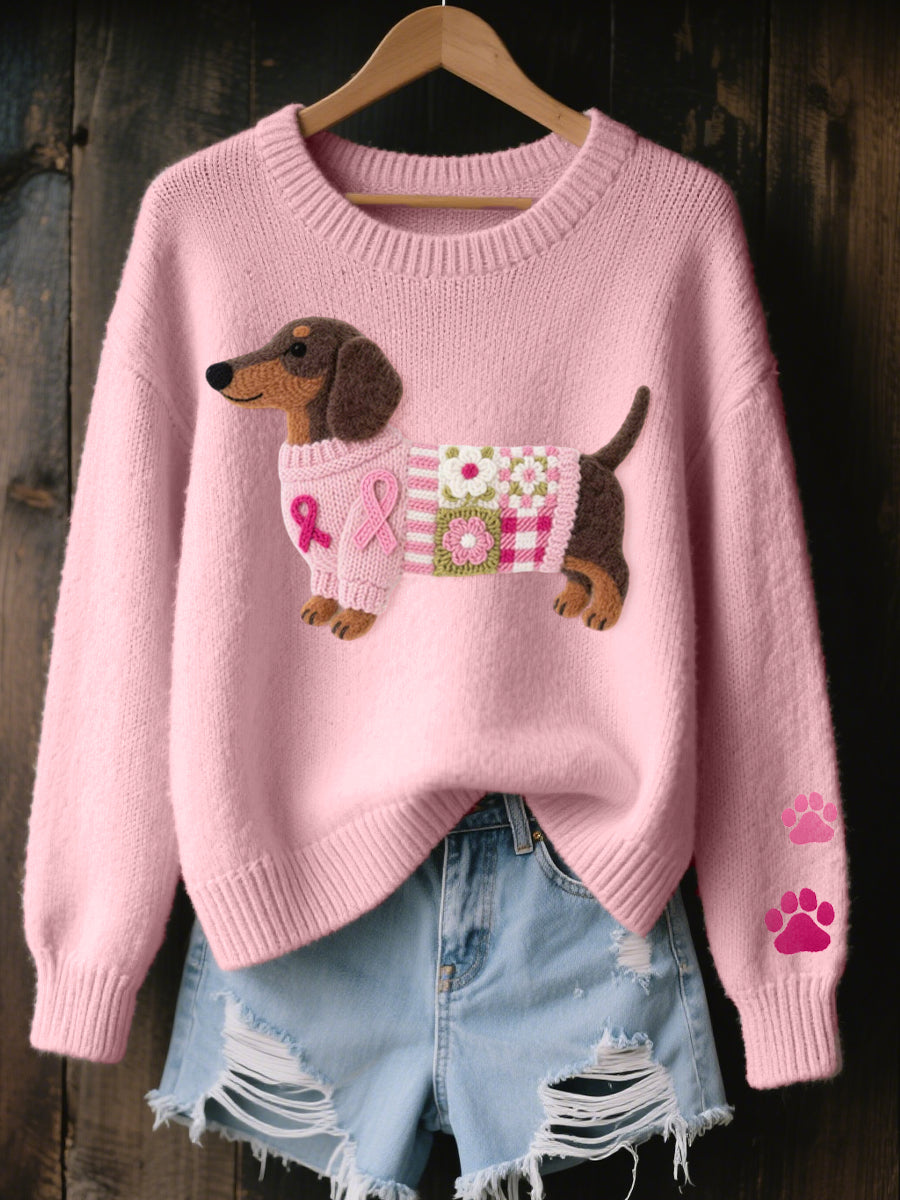 Dachshund Knit Sweater for Women