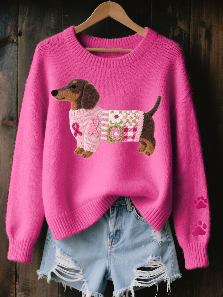 Dachshund Knit Sweater for Women