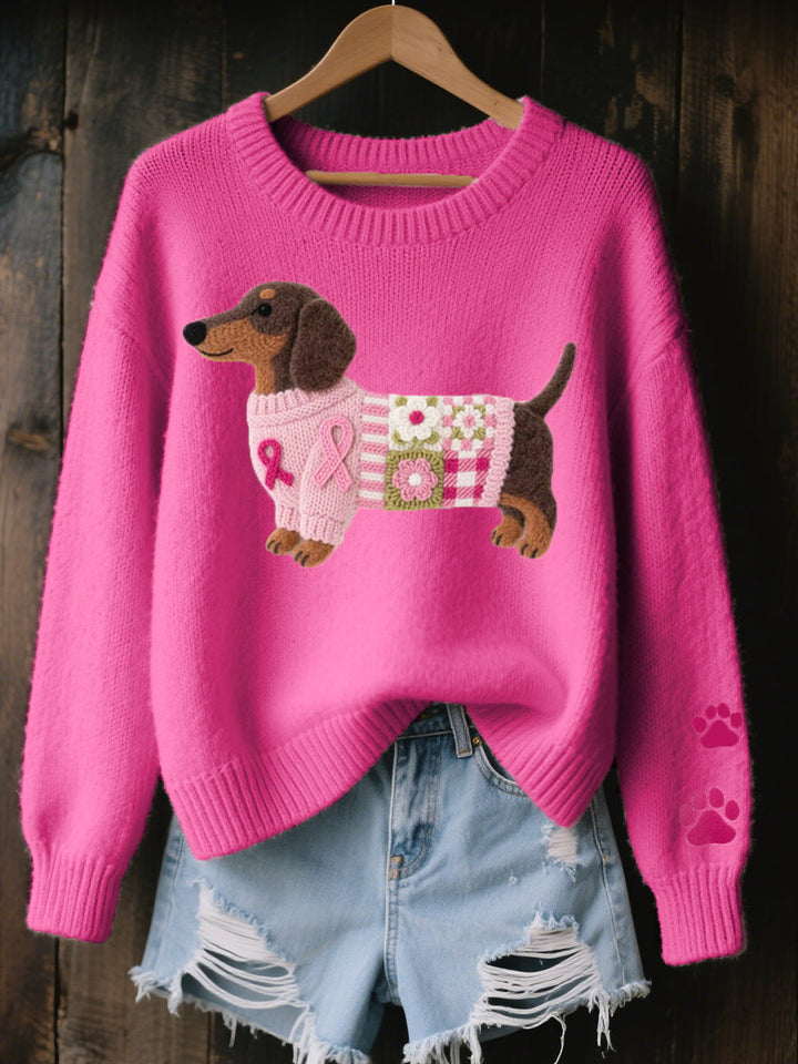 Dachshund Knit Sweater for Women