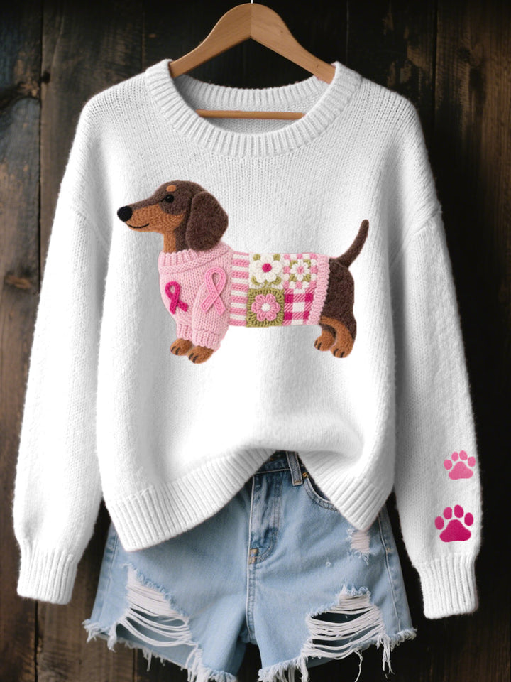 Dachshund Knit Sweater for Women