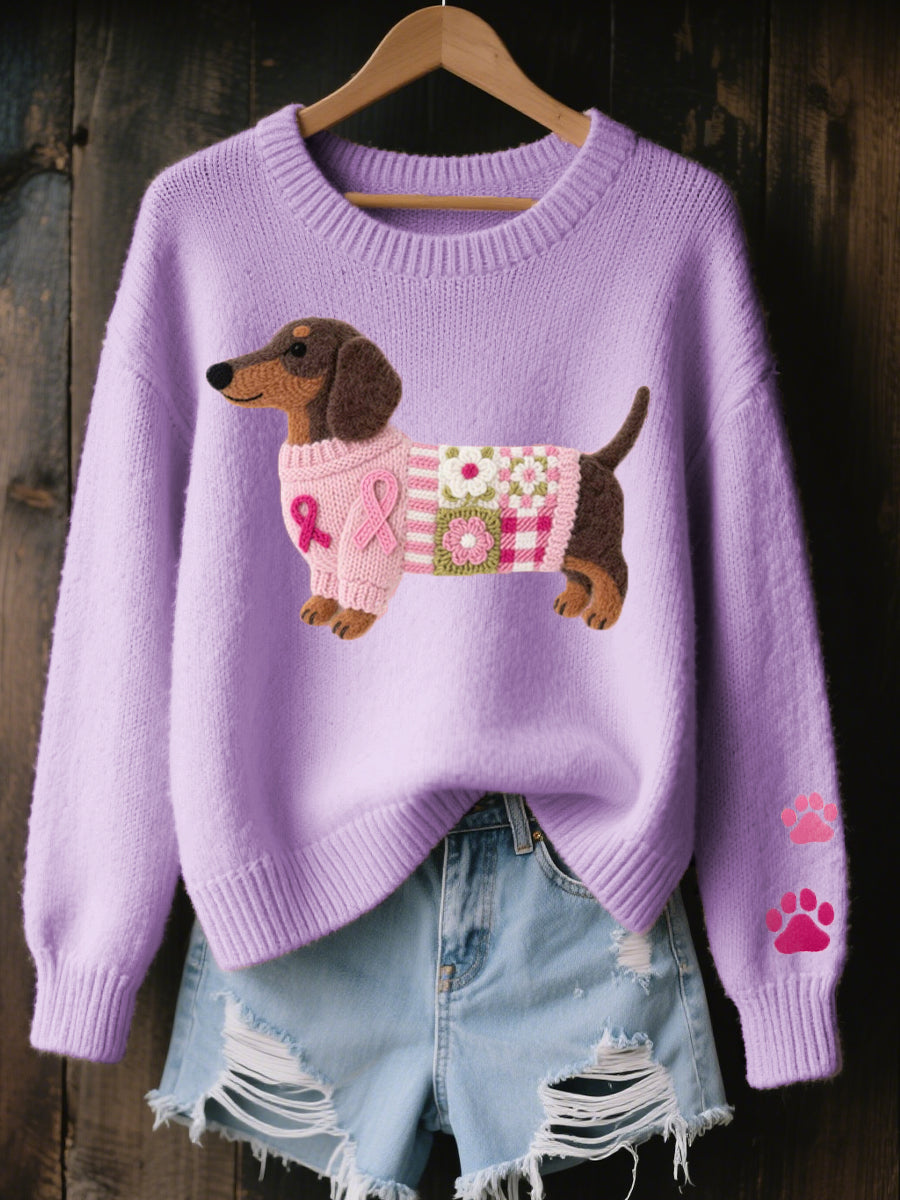 Dachshund Knit Sweater for Women