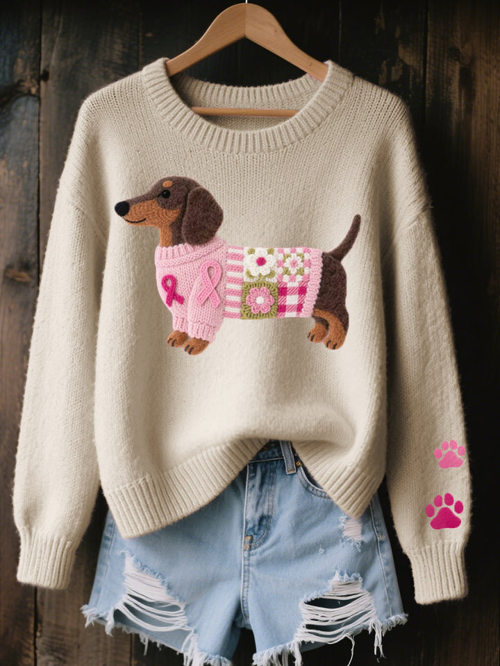 Dachshund Knit Sweater for Women