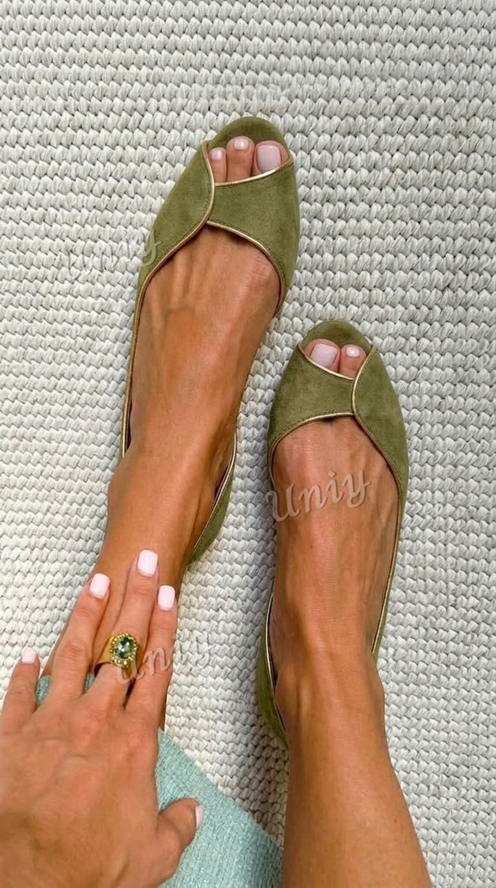 EVELYN | D'Orsay Open Toe Flats