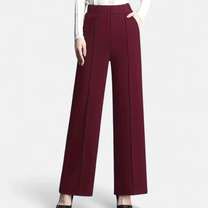 Susan | Women's High Waist Wide Leg Trouser with Elasticated and Side Pockets