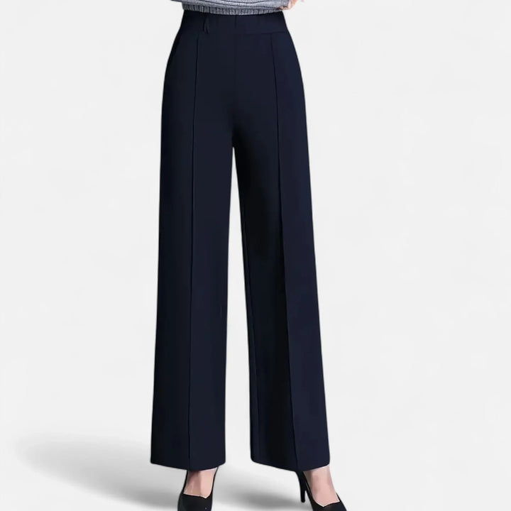 Susan | Women's High Waist Wide Leg Trouser with Elasticated and Side Pockets