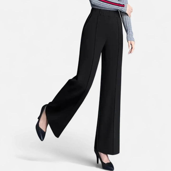 Susan | Women's High Waist Wide Leg Trouser with Elasticated and Side Pockets