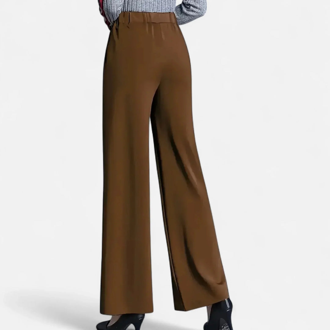 Susan | Women's High Waist Wide Leg Trouser with Elasticated and Side Pockets