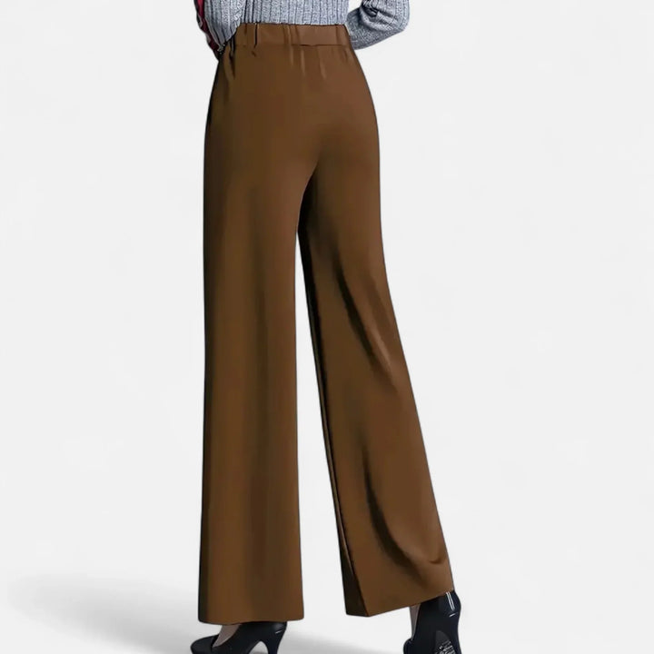 Susan | Women's High Waist Wide Leg Trouser with Elasticated and Side Pockets
