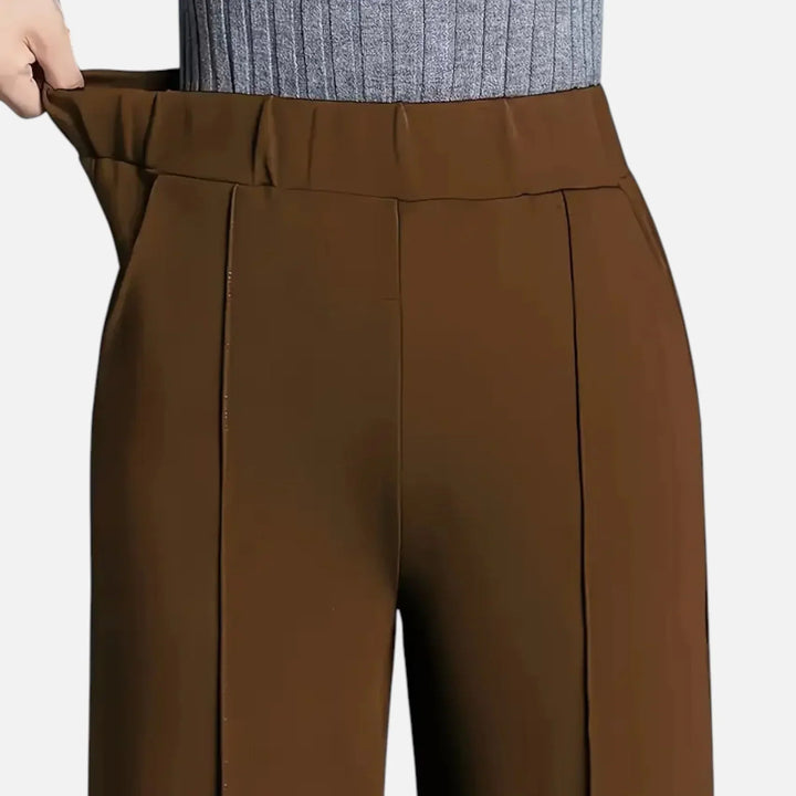 Susan | Women's High Waist Wide Leg Trouser with Elasticated and Side Pockets