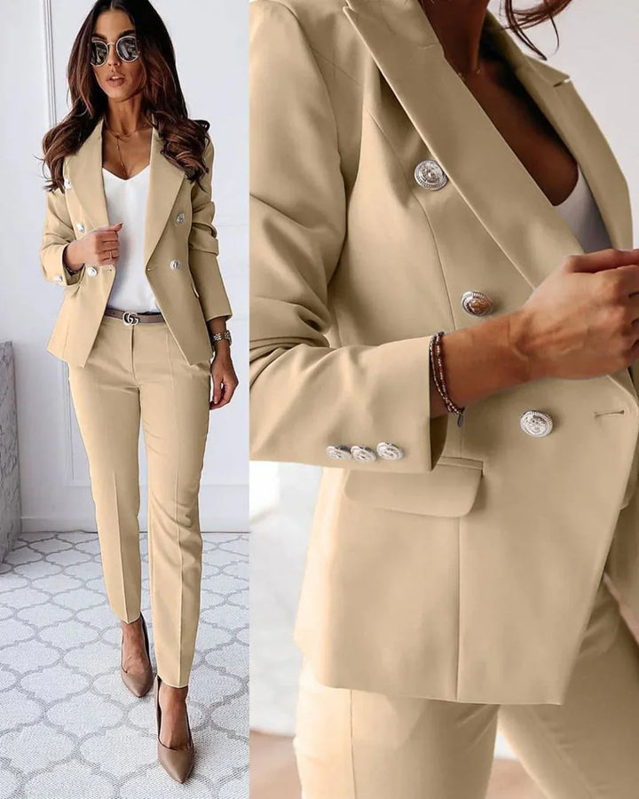 Victoria | Double Breasted Suit Set with Notched Lapels