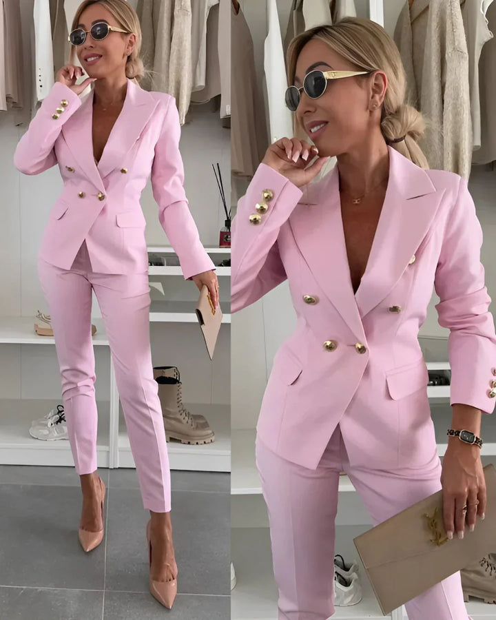 Victoria | Double Breasted Suit Set with Notched Lapels