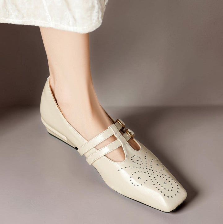 Clémence | Perforated Mary Jane Flat