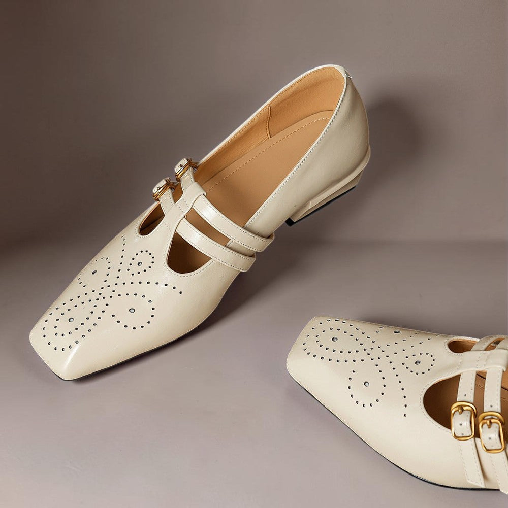 Clémence | Perforated Mary Jane Flat