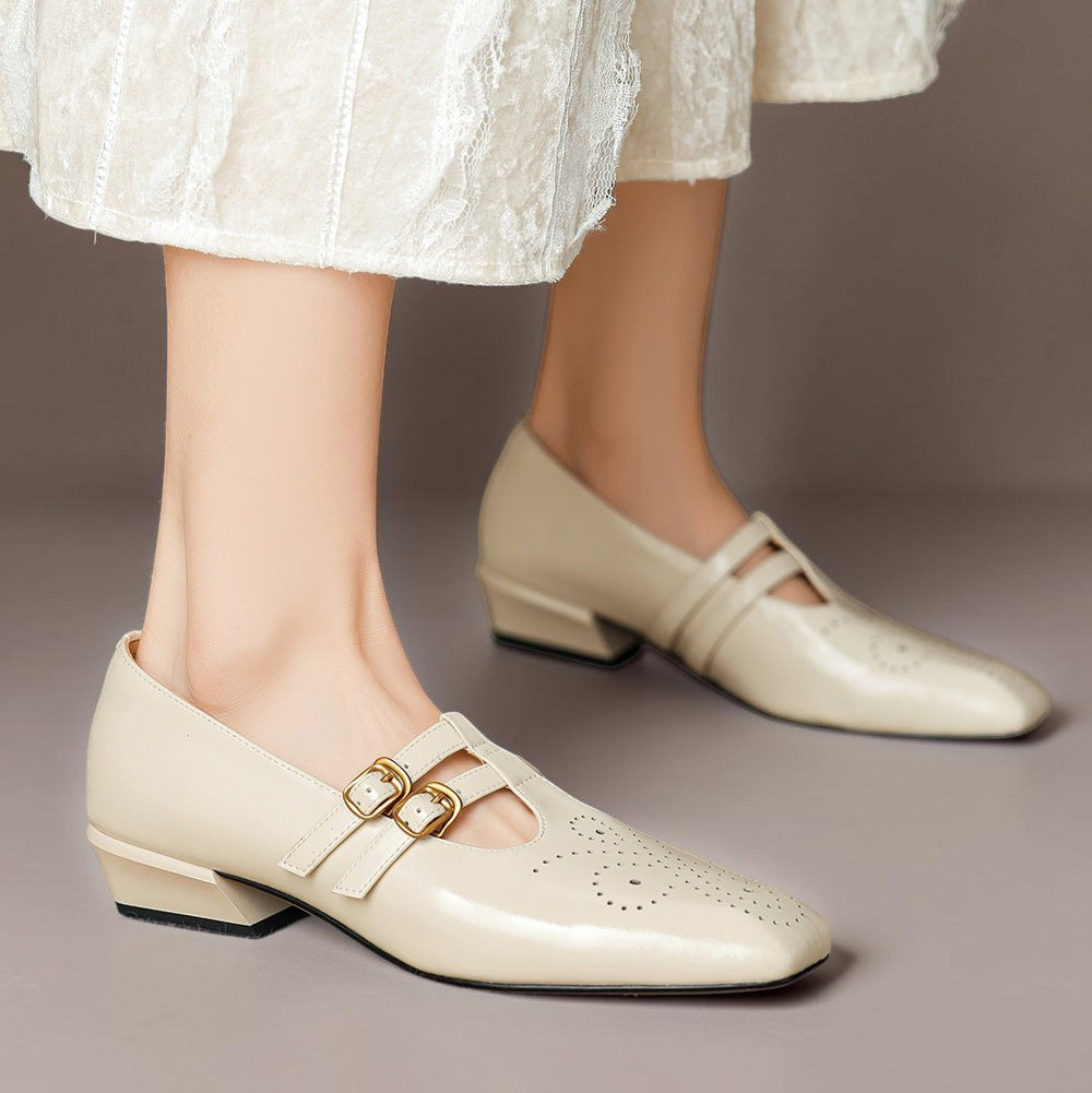 Clémence | Perforated Mary Jane Flat