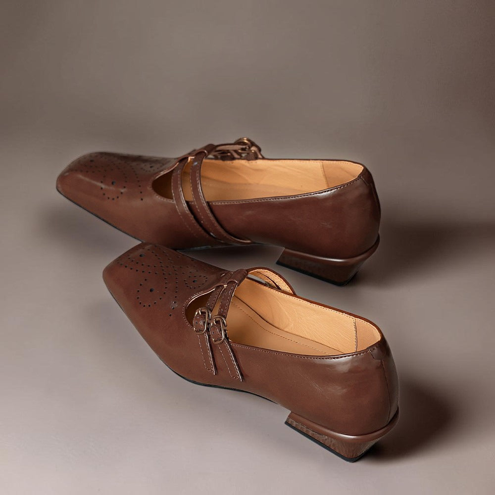 Clémence | Perforated Mary Jane Flat