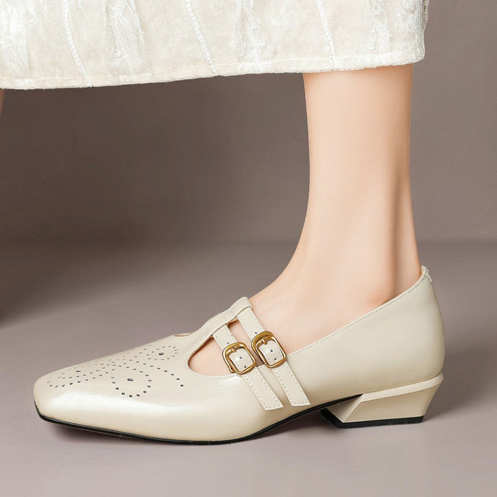 Clémence | Perforated Mary Jane Flat