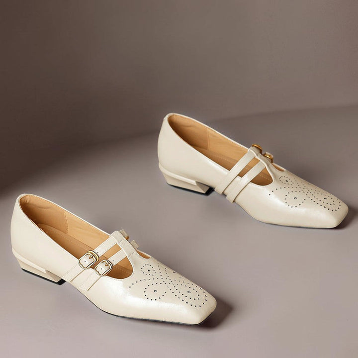 Clémence | Perforated Mary Jane Flat