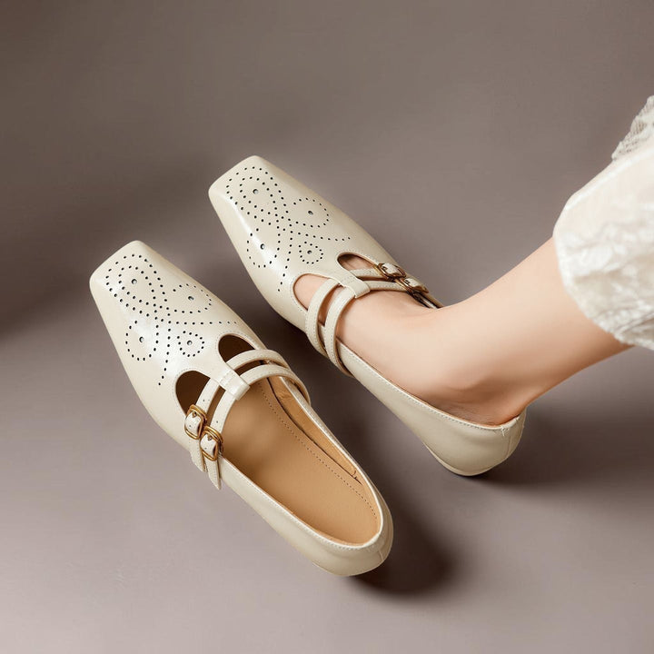 Clémence | Perforated Mary Jane Flat
