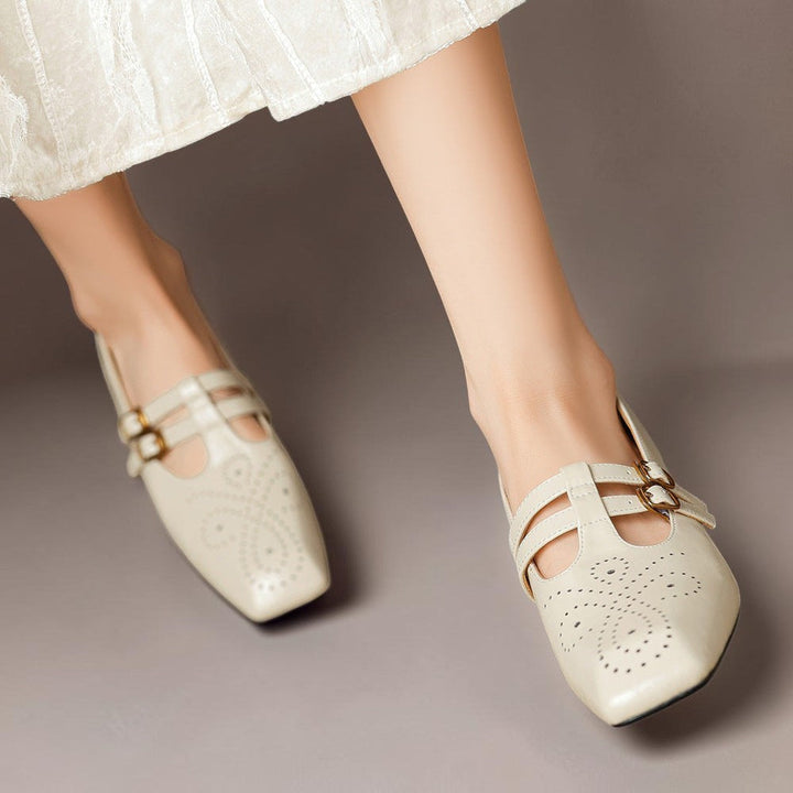 Clémence | Perforated Mary Jane Flat