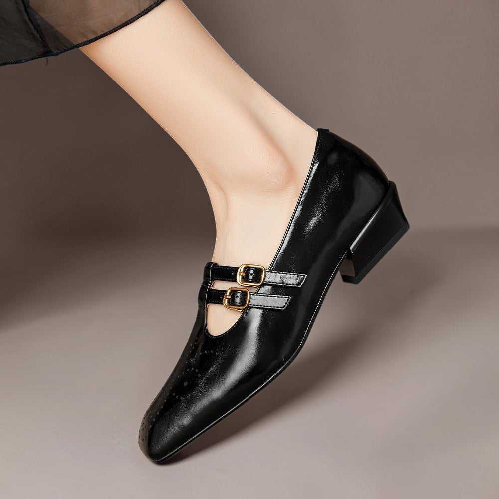 Clémence | Perforated Mary Jane Flat