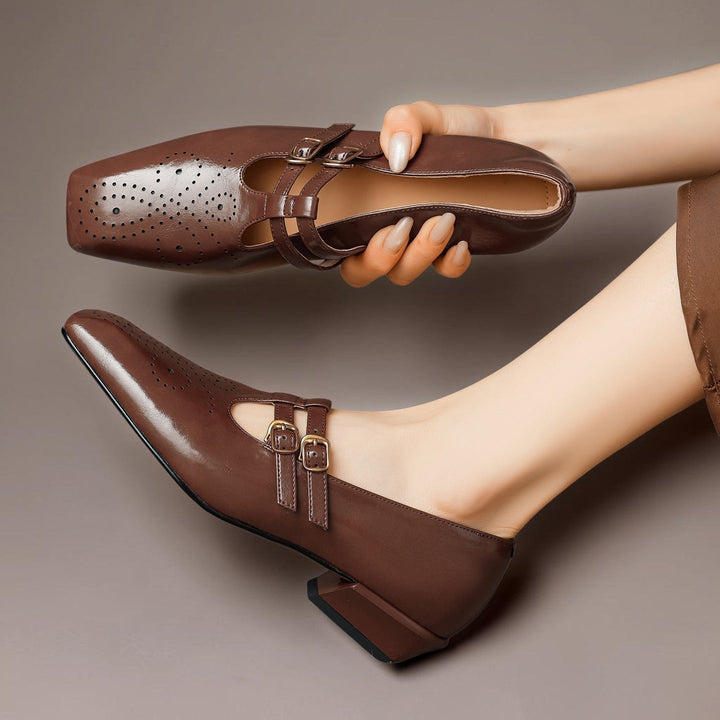 Clémence | Perforated Mary Jane Flat