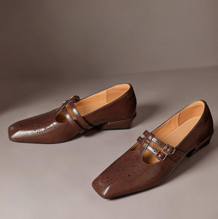 Clémence | Perforated Mary Jane Flat