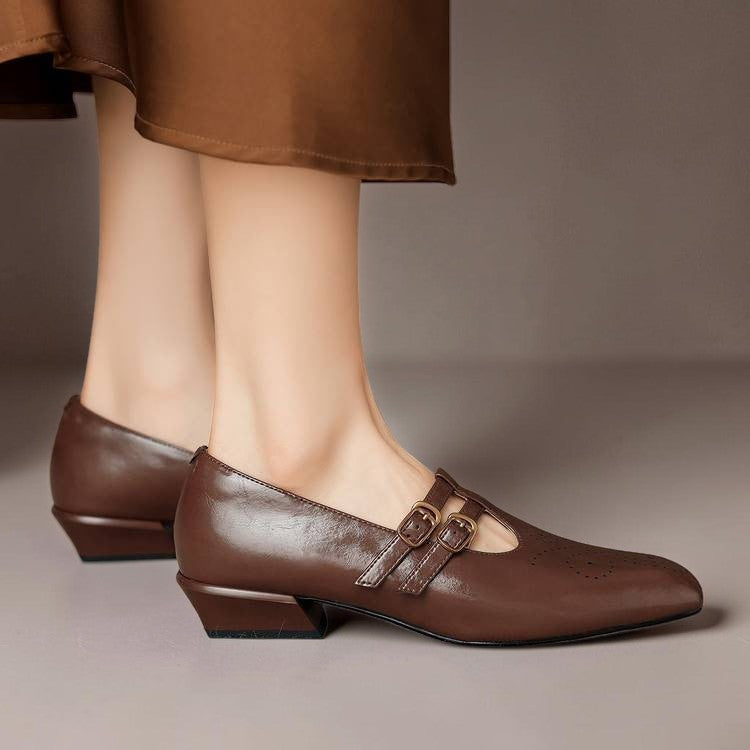 Clémence | Perforated Mary Jane Flat