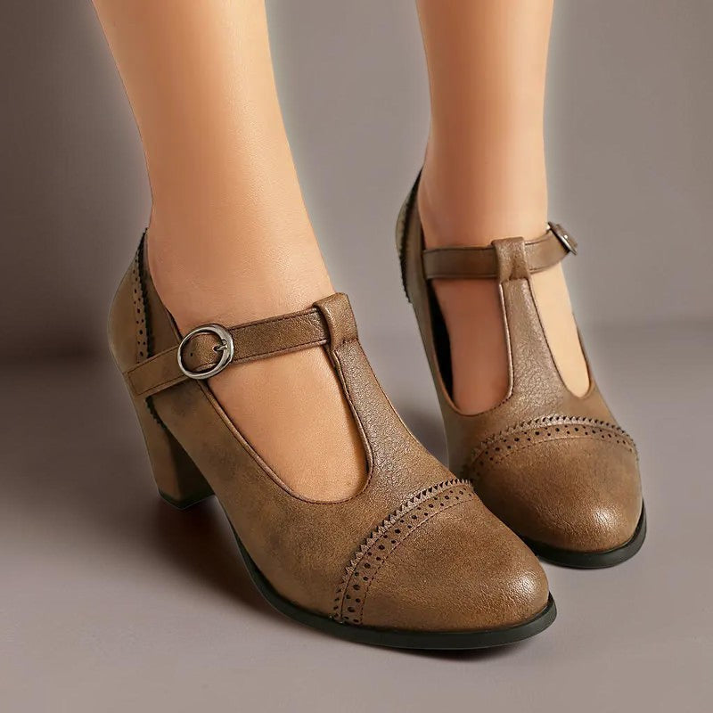 Sandrine | T-Strap Mary Jane Heels