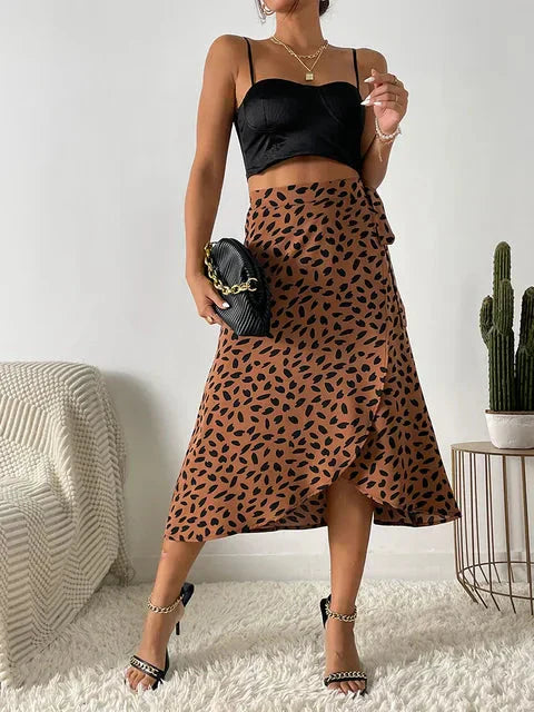 Wendy | Women's Printed Wrap Skirt with Asymmetrical Hem