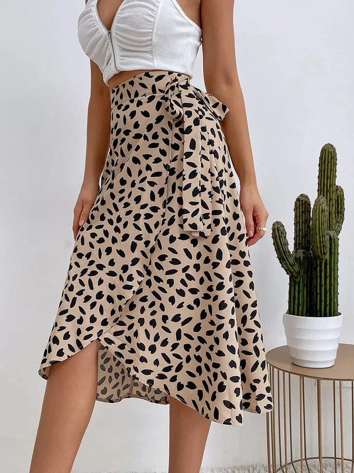 Wendy | Women's Printed Wrap Skirt with Asymmetrical Hem