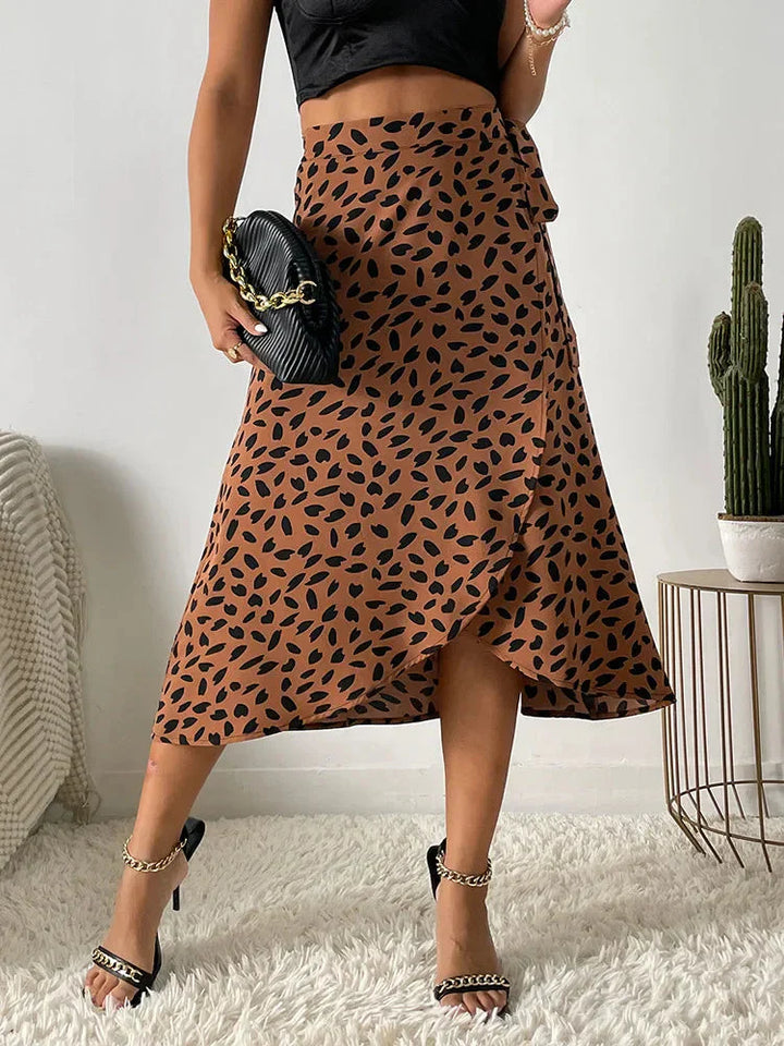 Wendy | Women's Printed Wrap Skirt with Asymmetrical Hem