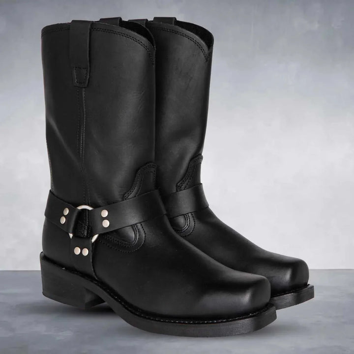 Winifred | Women's Square Toe Leather Harness Boots