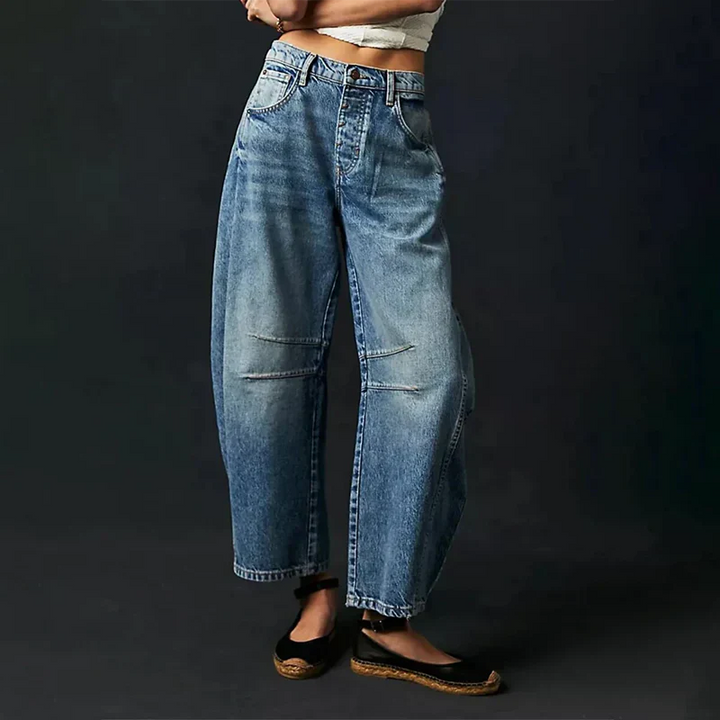 Yvonne | Women's Wide Leg Trouser with Button Fly and Pockets