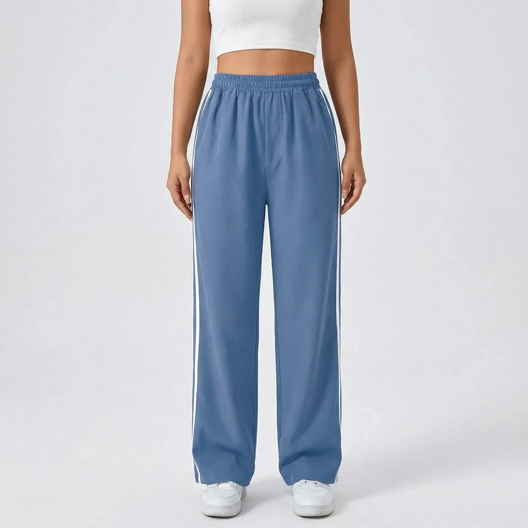 Zoe | Women's Wide Leg Trouser with Contrast Side Stripe and Drawstring Waist