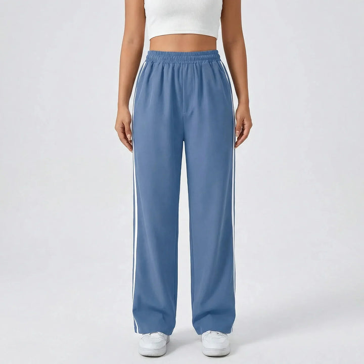 Zoe | Women's Wide Leg Trouser with Contrast Side Stripe and Drawstring Waist